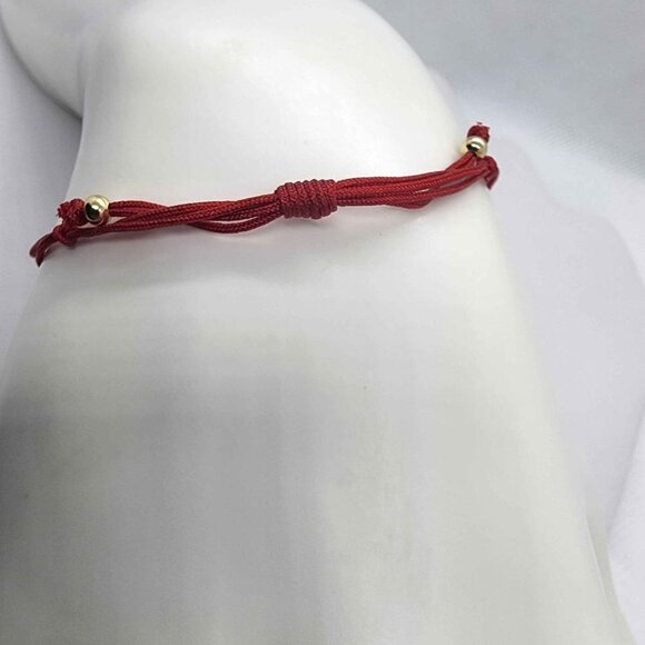 Red String Bracelet with White Fire Opal Elephant Design - Picture 4 of 4